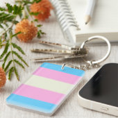Falln Transgender Pride Flag Sleutelhanger (Voorkant Rechts)