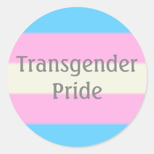 Falln Transgender Pride Flag (tekst) Ronde Sticker (Voorkant)