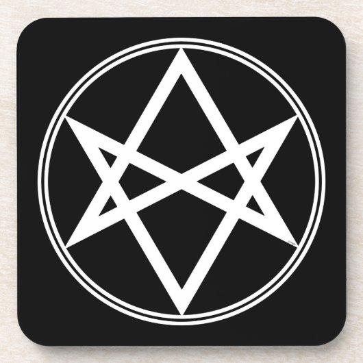 Falln Unicursal Hexagram White Drankjes Onderzetter (Voorkant)