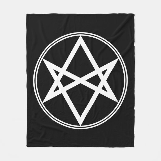 Falln Unicursal Hexagram White Fleece Deken (Voorkant)