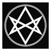 Falln Unicursal Hexagram White Foto Afdruk (Voorkant)