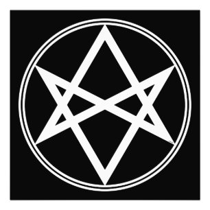 Falln Unicursal Hexagram White Foto Afdruk