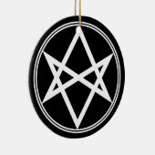Falln Unicursal Hexagram White Keramisch Ornament (Rechts)