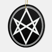 Falln Unicursal Hexagram White Keramisch Ornament (Links)