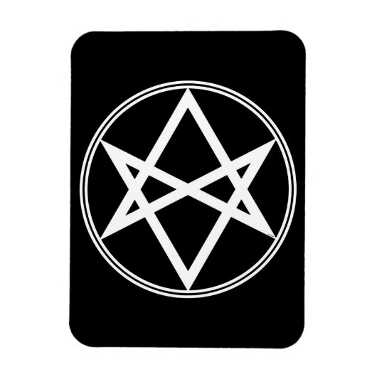 Falln Unicursal Hexagram White Magneet (Verticaal)