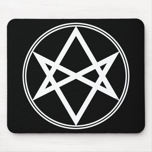 Falln Unicursal Hexagram White Muismat (Voorkant)