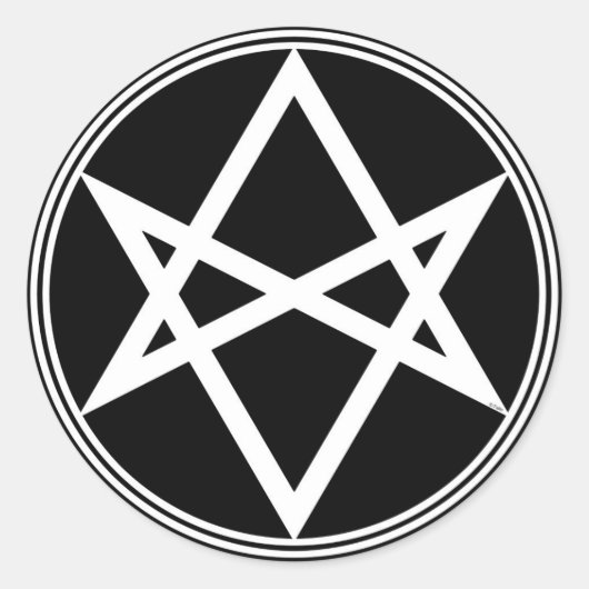 Falln Unicursal Hexagram White Ronde Sticker (Voorkant)