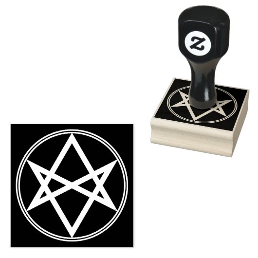 Falln Unicursal Hexagram White Rubberstempel (Gestempeld)