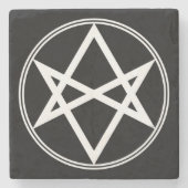 Falln Unicursal Hexagram White Stenen Onderzetter (Voorkant)