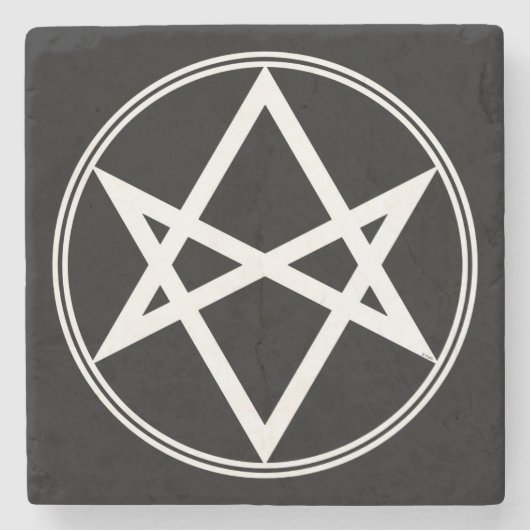 Falln Unicursal Hexagram White Stenen Onderzetter (Voorkant)