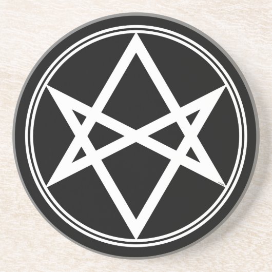 Falln Unicursal Hexagram White Zandsteen Onderzetter (Voorkant)