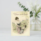 Falln Victoriaans Spring Time Dance Briefkaart (Staand voorkant)