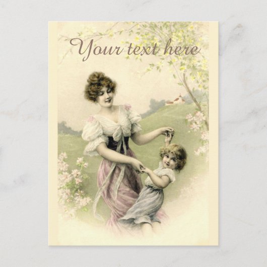 Falln Victoriaans Spring Time Dance Briefkaart (Voorkant)