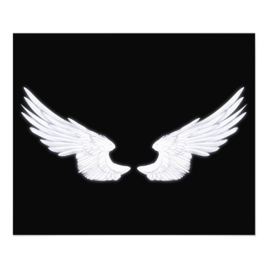 Falln White Angel Wings Foto Afdruk (Voorkant)
