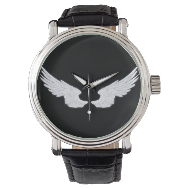 Falln White Angel Wings Horloge (Voorkant)