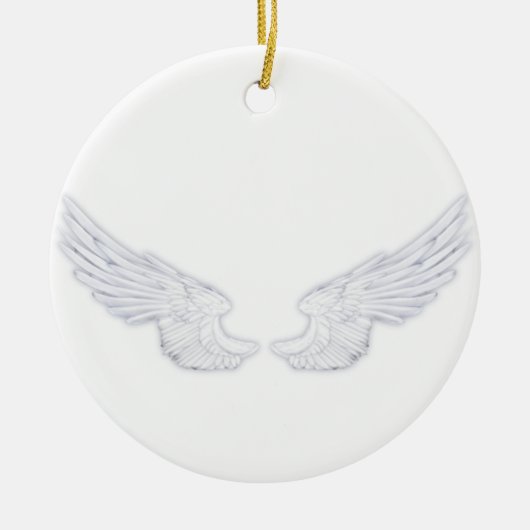 Falln White Angel Wings Keramisch Ornament (Voorkant)