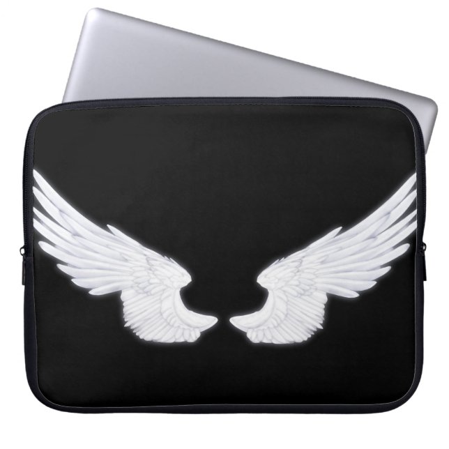 Falln White Angel Wings Laptop Sleeve (Voorkant)