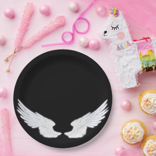 Falln White Angel Wings Papieren Bordje (Feest)