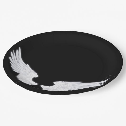 Falln White Angel Wings Papieren Bordje (Gekanteld)