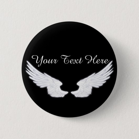 Falln White Angel Wings Ronde Button 5,7 Cm (Voorkant)