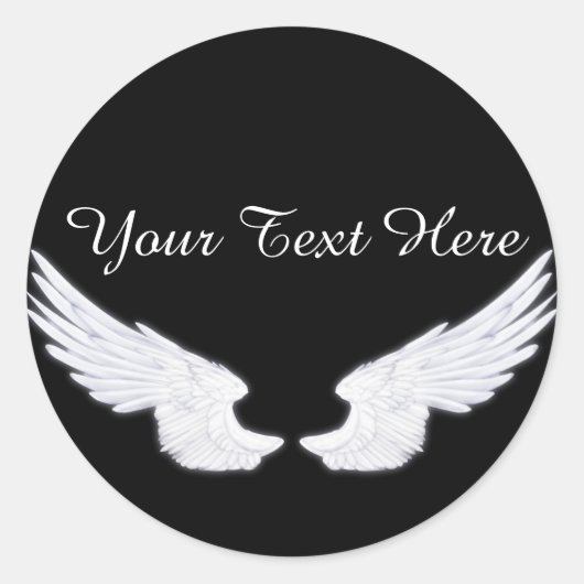 Falln White Angel Wings Ronde Sticker (Voorkant)
