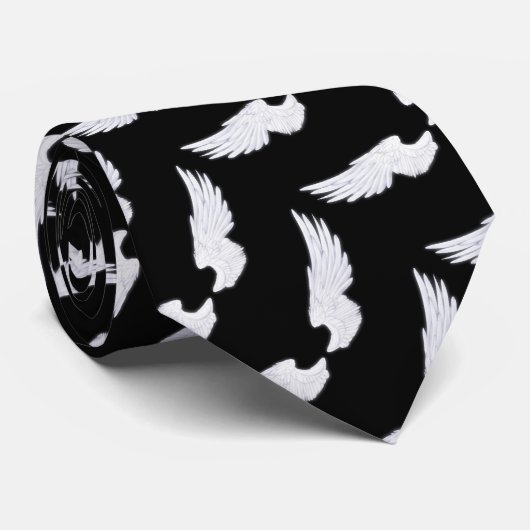 Falln White Angel Wings Stropdas (Opgerold)