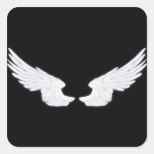 Falln White Angel Wings Vierkante Sticker