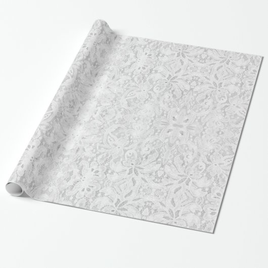 Falln White Lace Cadeaupapier (Uitgerold)