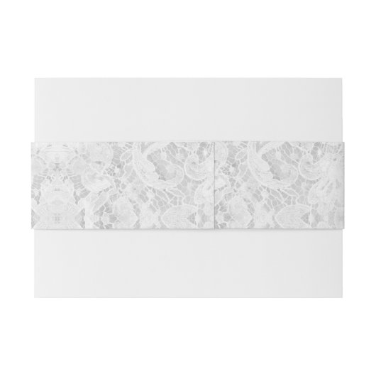 Falln White Lace Uitnodigingen Wikkel (Achterkant Voorbeeld)