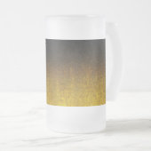 Falln Yellow & Black glitter gradiënt Matglas Bierpul (Voorkant rechts)