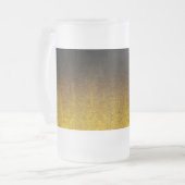 Falln Yellow & Black glitter gradiënt Matglas Bierpul (Voorkant links)