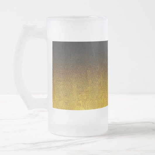 Falln Yellow & Black glitter gradiënt Matglas Bierpul (Links)
