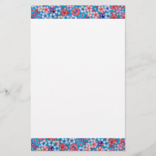 Fallon Blue Cascading Floral Chirimen Briefpapier