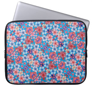 Fallon Blue Cascading Floral Chirimen Laptop Sleeve
