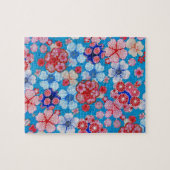 Fallon Blue Cascading Floral Chirimen Legpuzzel (Horizontaal)