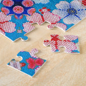 Fallon Blue Cascading Floral Chirimen Legpuzzel (Zijkant)