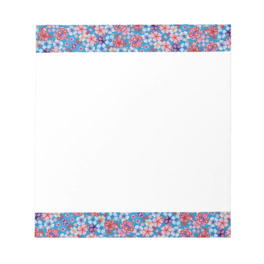 Fallon Blue Cascading Floral Chirimen Notitieblok (Voorkant)