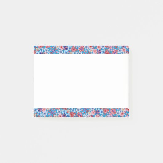 Fallon Blue Cascading Floral Chirimen Post-it® Notes (Voorkant)
