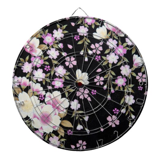 Fallon Cascading Pink Flowers Dartbord (Voorkant)