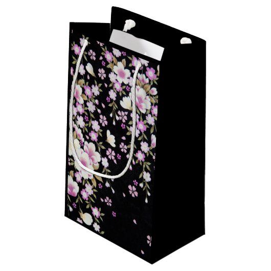 Fallon Cascading Pink Flowers Klein Cadeauzakje (Achterkant Gekanteld)