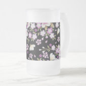 Fallon Cascading Pink Flowers Matglas Bierpul (Voorkant rechts)