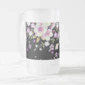 Fallon Cascading Pink Flowers Matglas Bierpul (Voorkant links)