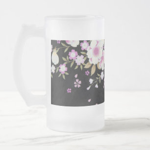 Fallon Cascading Pink Flowers Matglas Bierpul