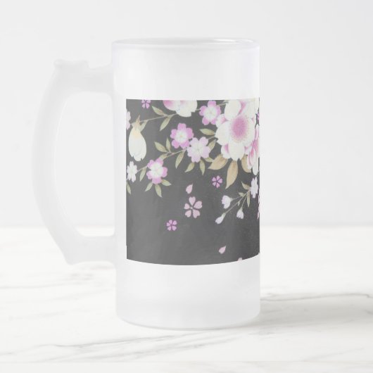 Fallon Cascading Pink Flowers Matglas Bierpul (Links)