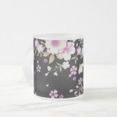 Fallon Cascading Pink Flowers Matglas Koffiemok (Voorkant links)