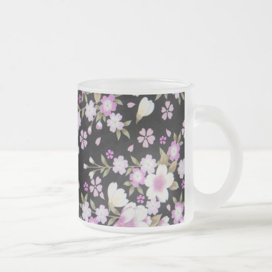 Fallon Cascading Pink Flowers Matglas Koffiemok (Rechts)