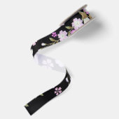 Fallon Cascading Pink Flowers Satijnen Lint (Achterkant)