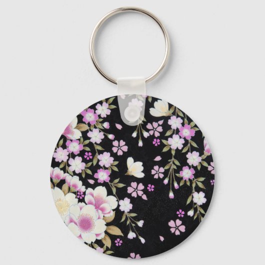 Fallon Cascading Pink Flowers Sleutelhanger (Voorkant)