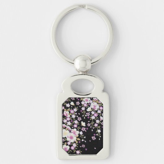 Fallon Cascading Pink Flowers Sleutelhanger (Voorkant)