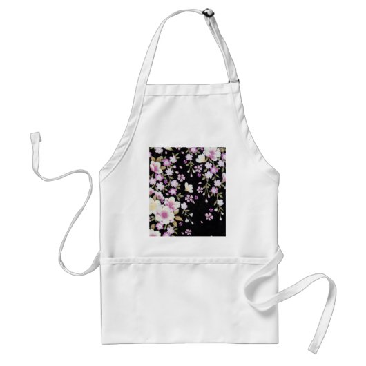 Fallon Cascading Pink Flowers Standaard Schort (Voorkant)